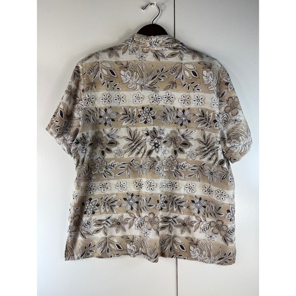 Alfred Dunner Floral Button Down Shirt Short Sleeve Neutral Print 18W - Picture 4 of 9